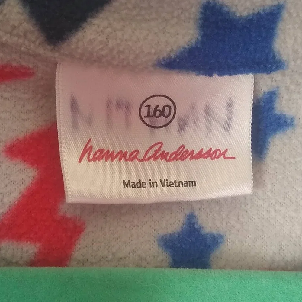 Hanna Andersson Space Rocket Quarter Zip Fleece Sweater sz 160 cm US 14/16